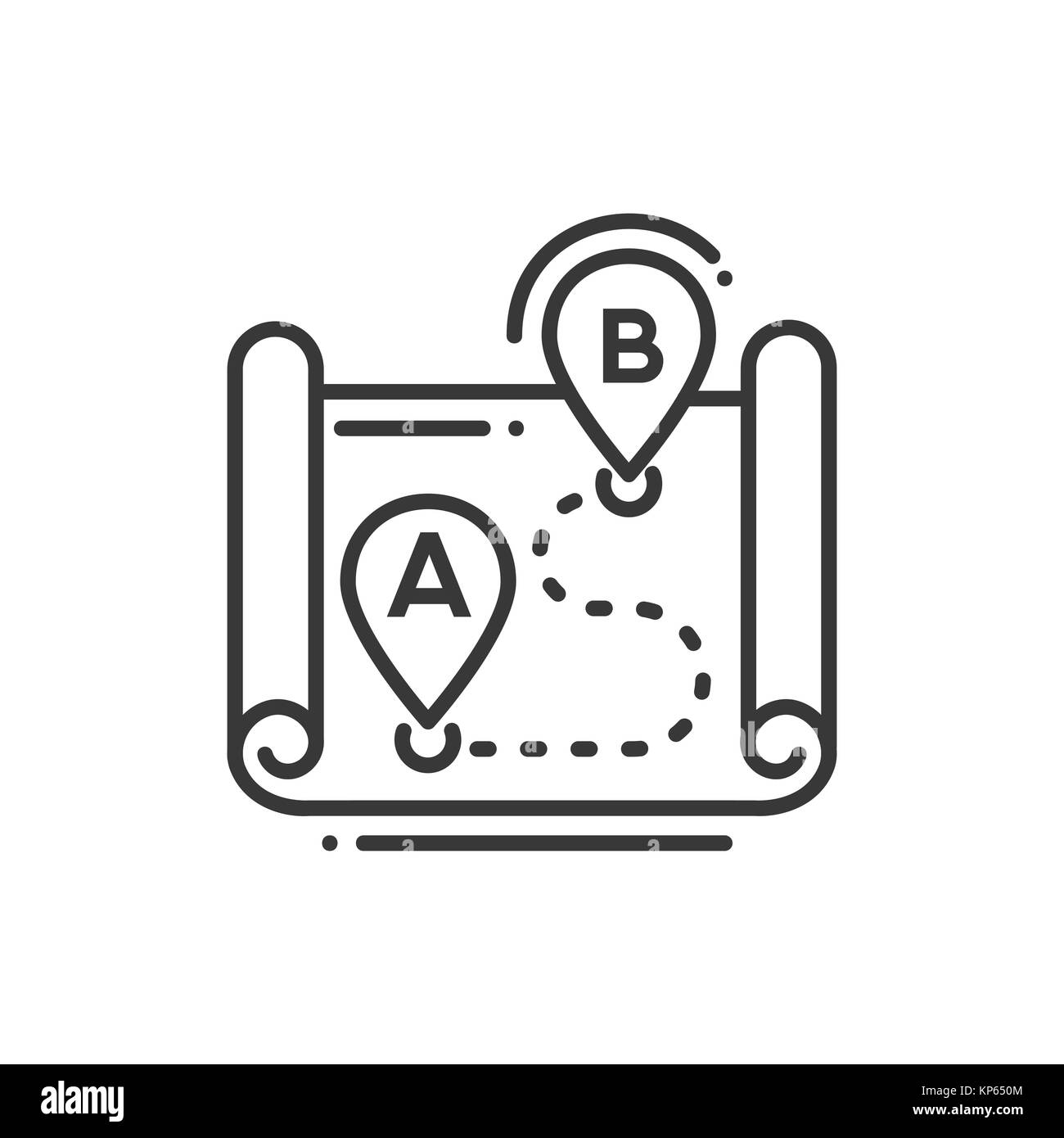 Route-line Design einzelner isolierter Symbol Stock Vektor