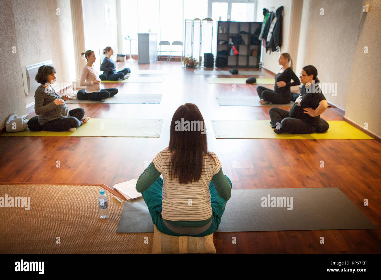 Schwangerschaftsyoga Stockfoto