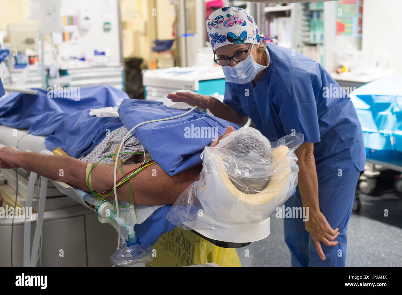 Die interventionelle Neuroradiologie Stockfoto