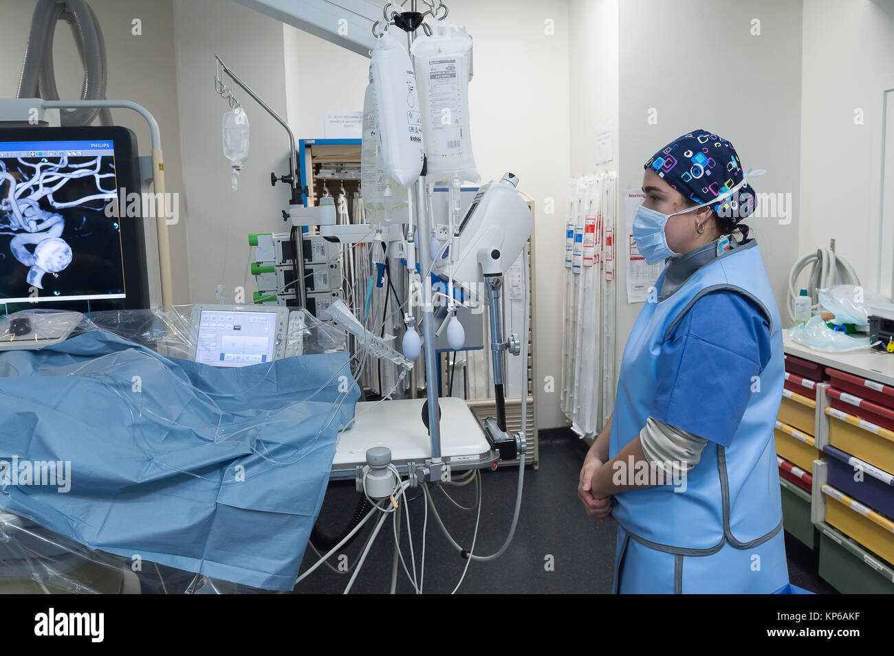 Die interventionelle Neuroradiologie Stockfoto