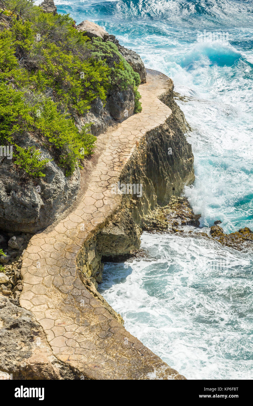 Weg entlang der Küste von Punta Sur | Isla Mujeres | Mexiko Stockfoto