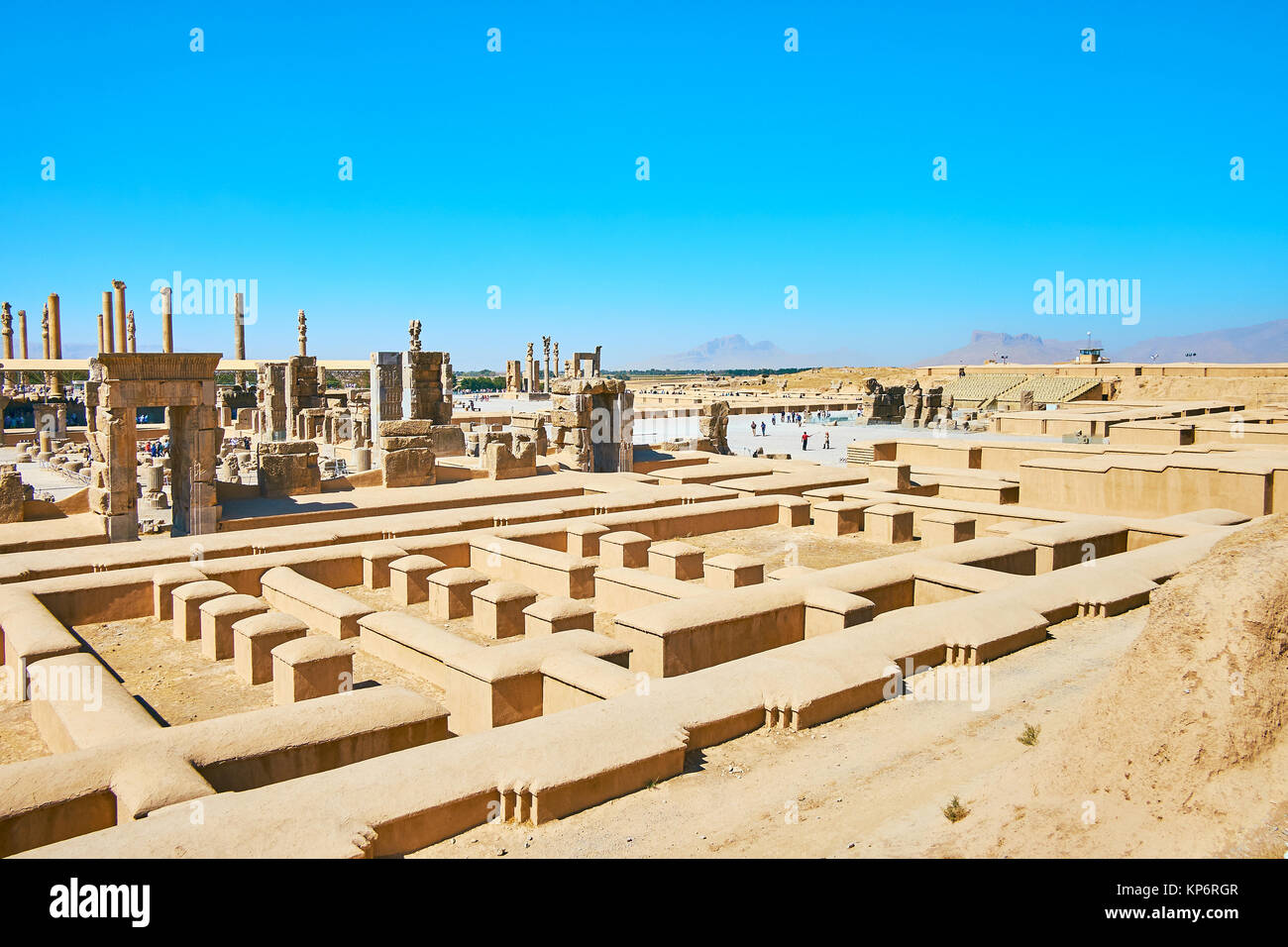 Persepolis archäologische Stätte ist eine der beliebtesten Sehenswürdigkeiten von Iran, seit den alten Zeiten bewahrt. Stockfoto