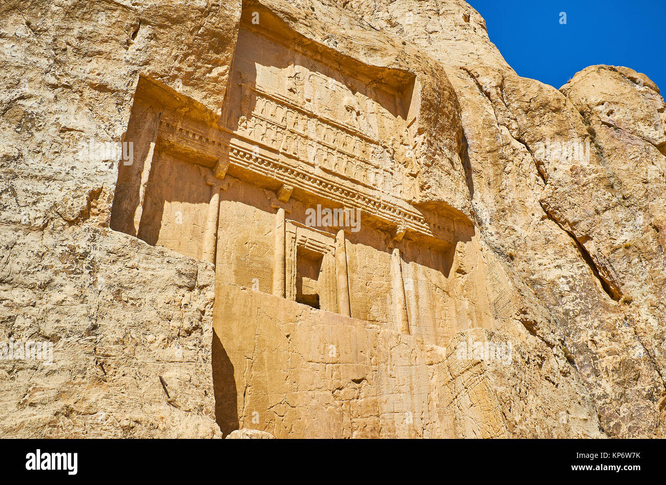Mausoleum in Rock Naqsh-e Rustam archäologische Stätte, der Iran. Stockfoto