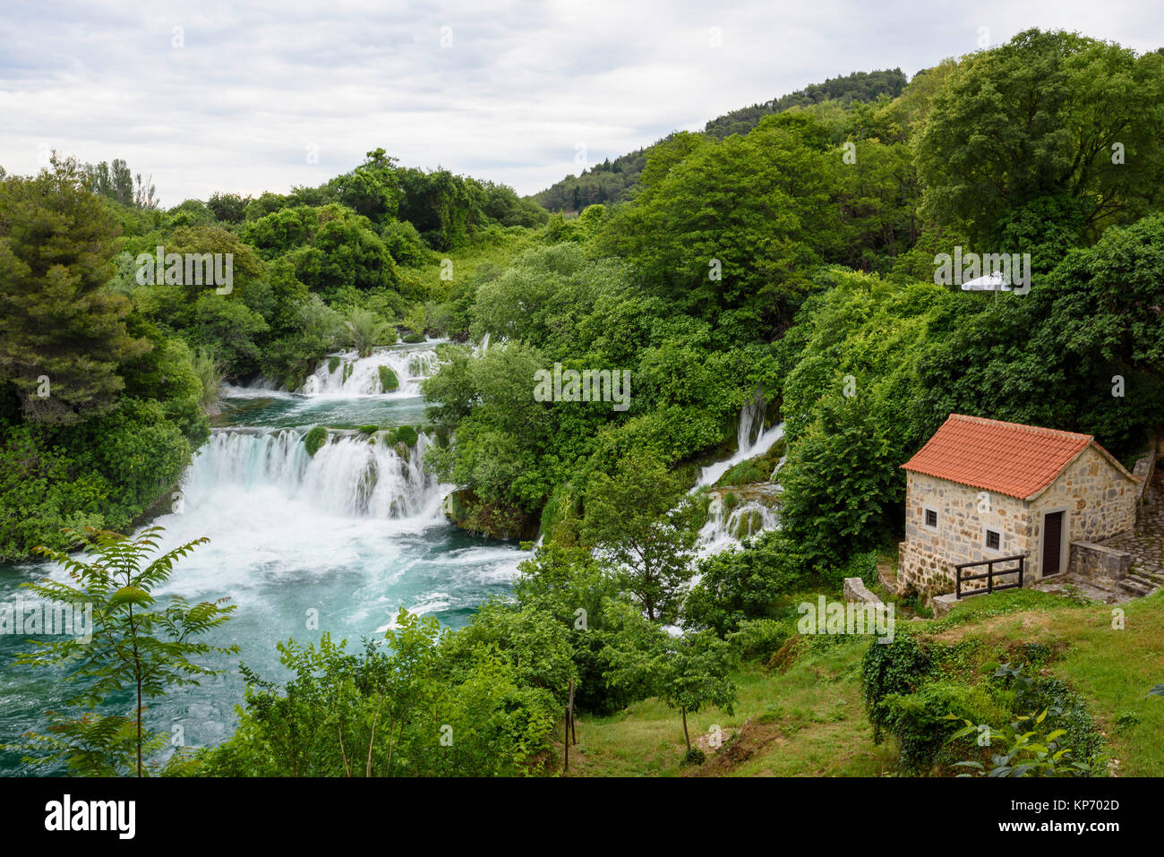 Skradinski Buk, Wasserfälle, Nationalpark Krka, Kroatien Stockfoto