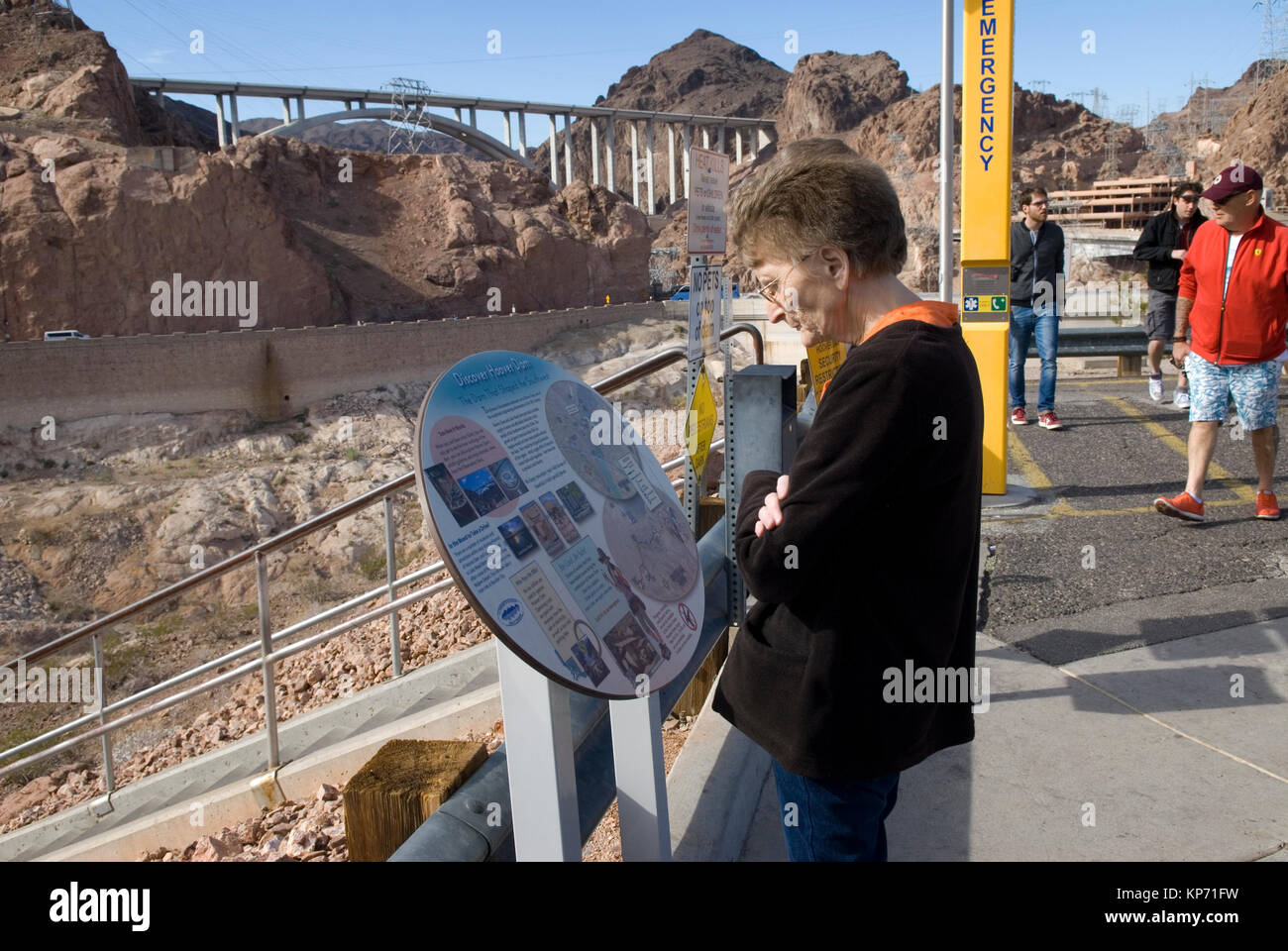 Mike O'Callaghan Pat Tillman Memorial Bridge zwischen Arizona und Nevada, USA. Stockfoto