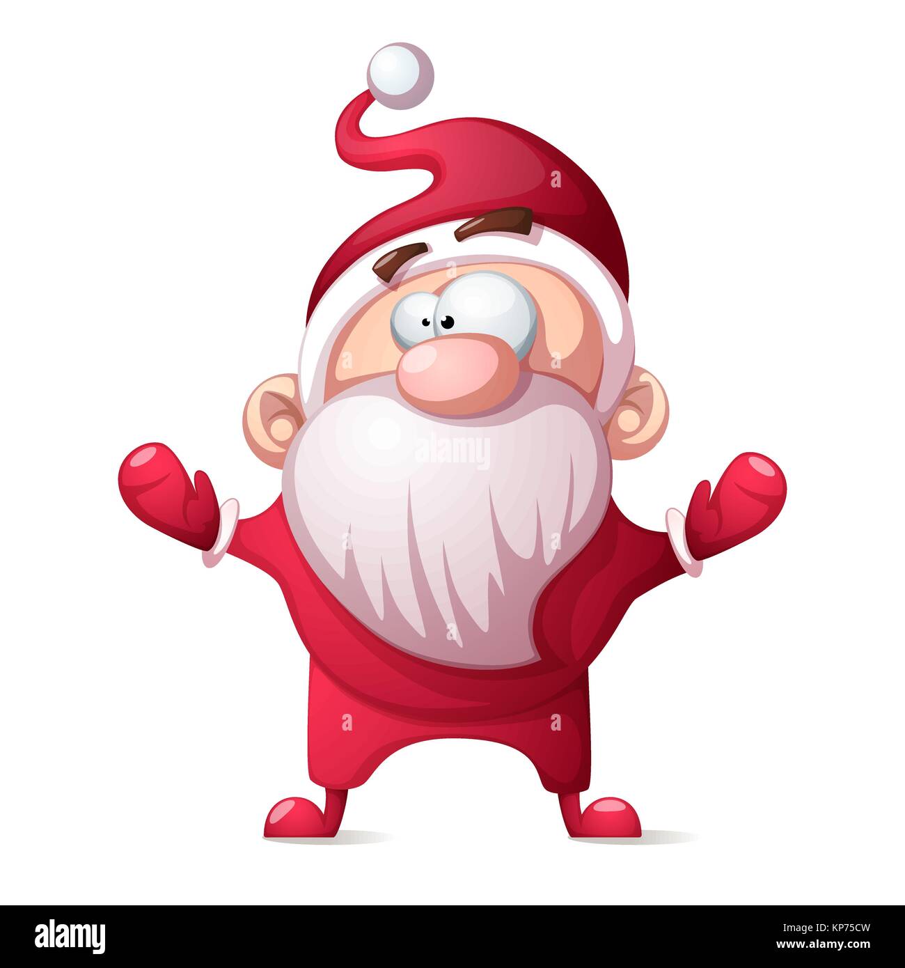 Santa Claus, Vater Winter - Cartoon lustig, niedlich Abbildung. Stock Vektor
