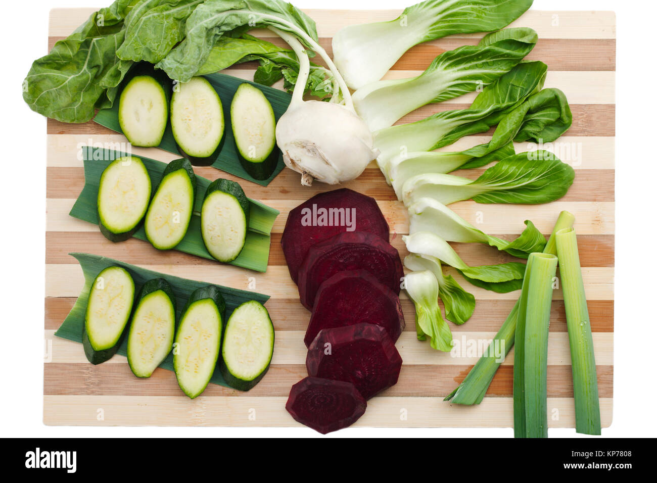 Frisch begrünten und Wurzelgemüse Stockfoto