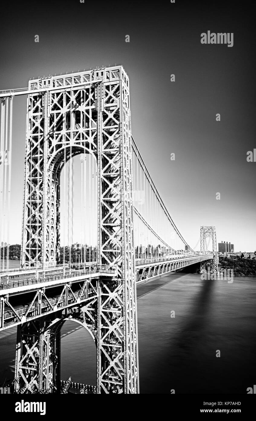 Die George Washington Bridge, New York City - Schwarz und Weiß HDR-Bild. Stockfoto