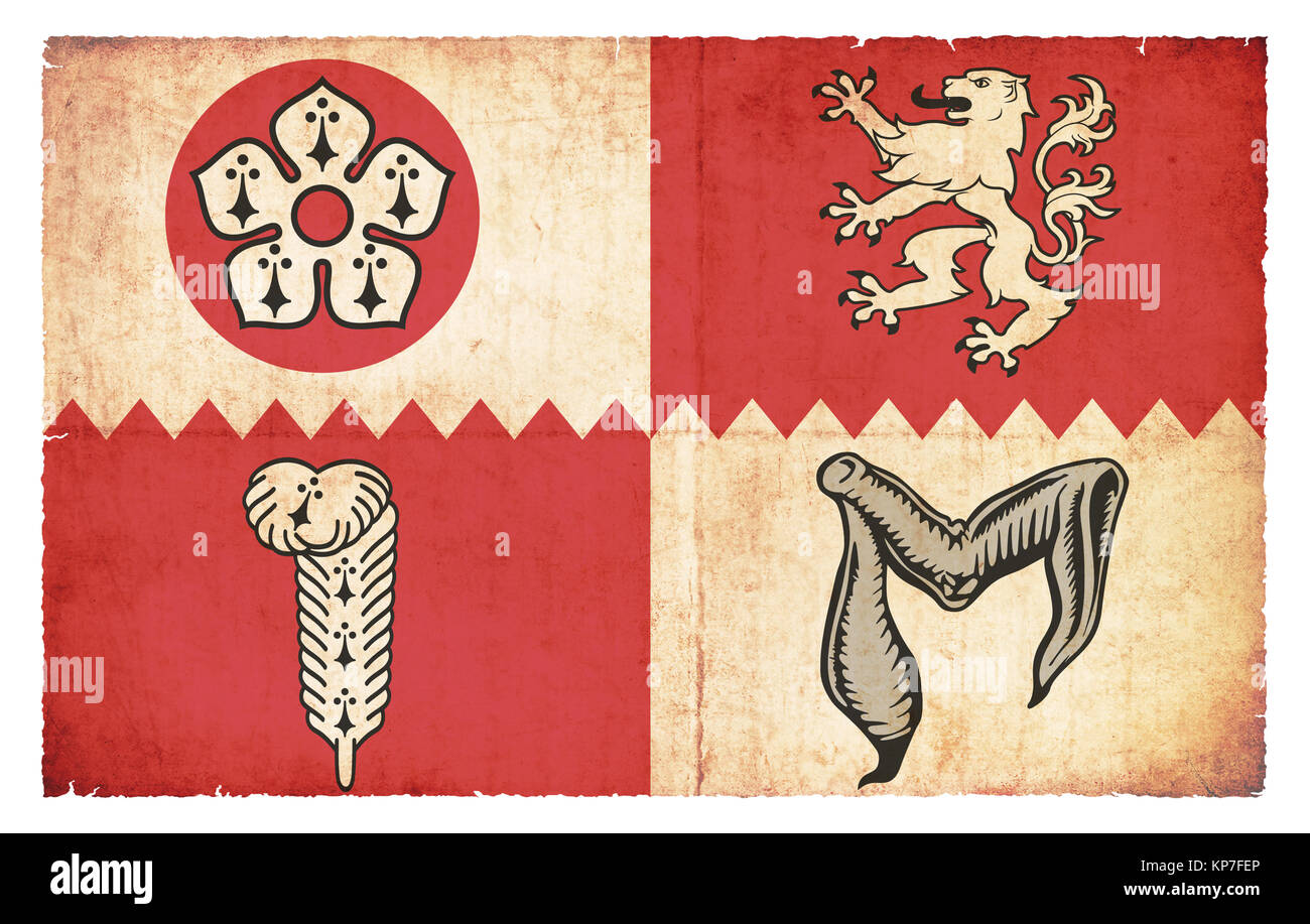 Grunge Flagge Leicestershire (UK) Stockfoto