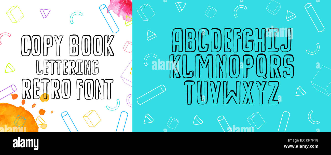 Moderne Kalligraphie Alphabet. Handschriftliche Bürste Buchstaben. Hand Schrift Schriftart für Ihr Design: hochzeit Kalligraphie, Logo, Slogan, Dekor Postkarte, greeti Stockfoto