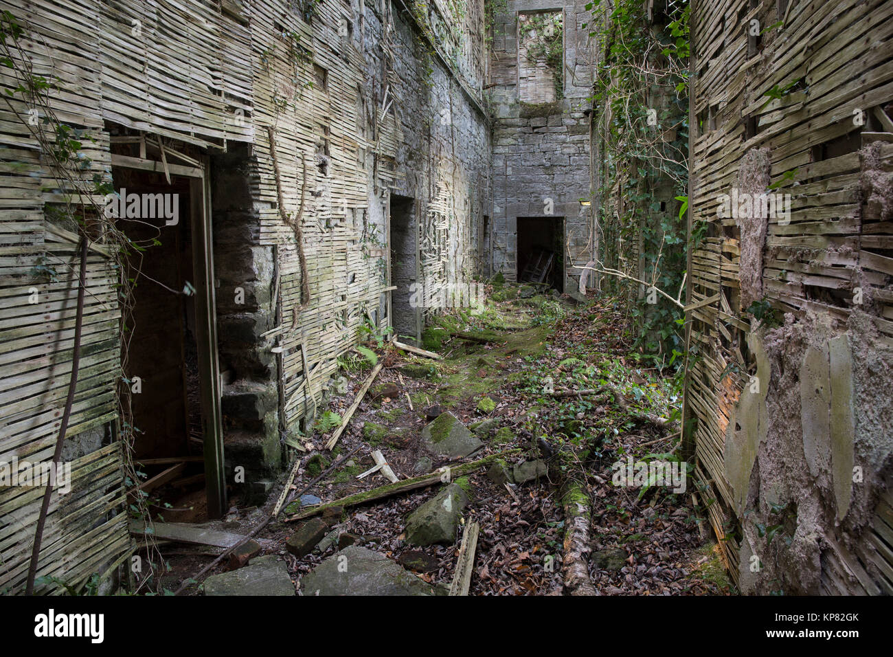 Verlassene Gebäude. Schottland. Stockfoto