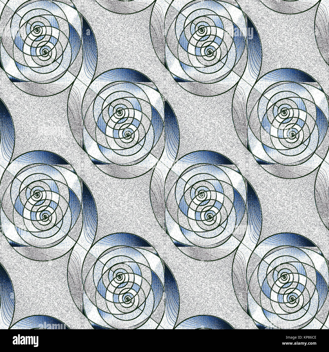 Abstrakte geometrische Hintergrund, nahtlose Spiralmuster diagonal, Relief Silber Grau und Gold, fein und elegant Stockfoto