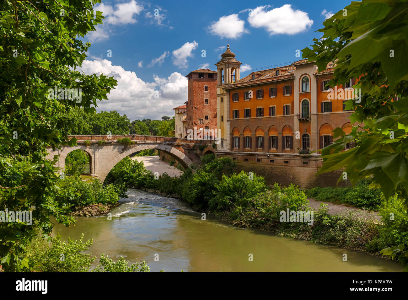 Tiberinsel in sonniger Tag, Rom, Italien Stockfoto