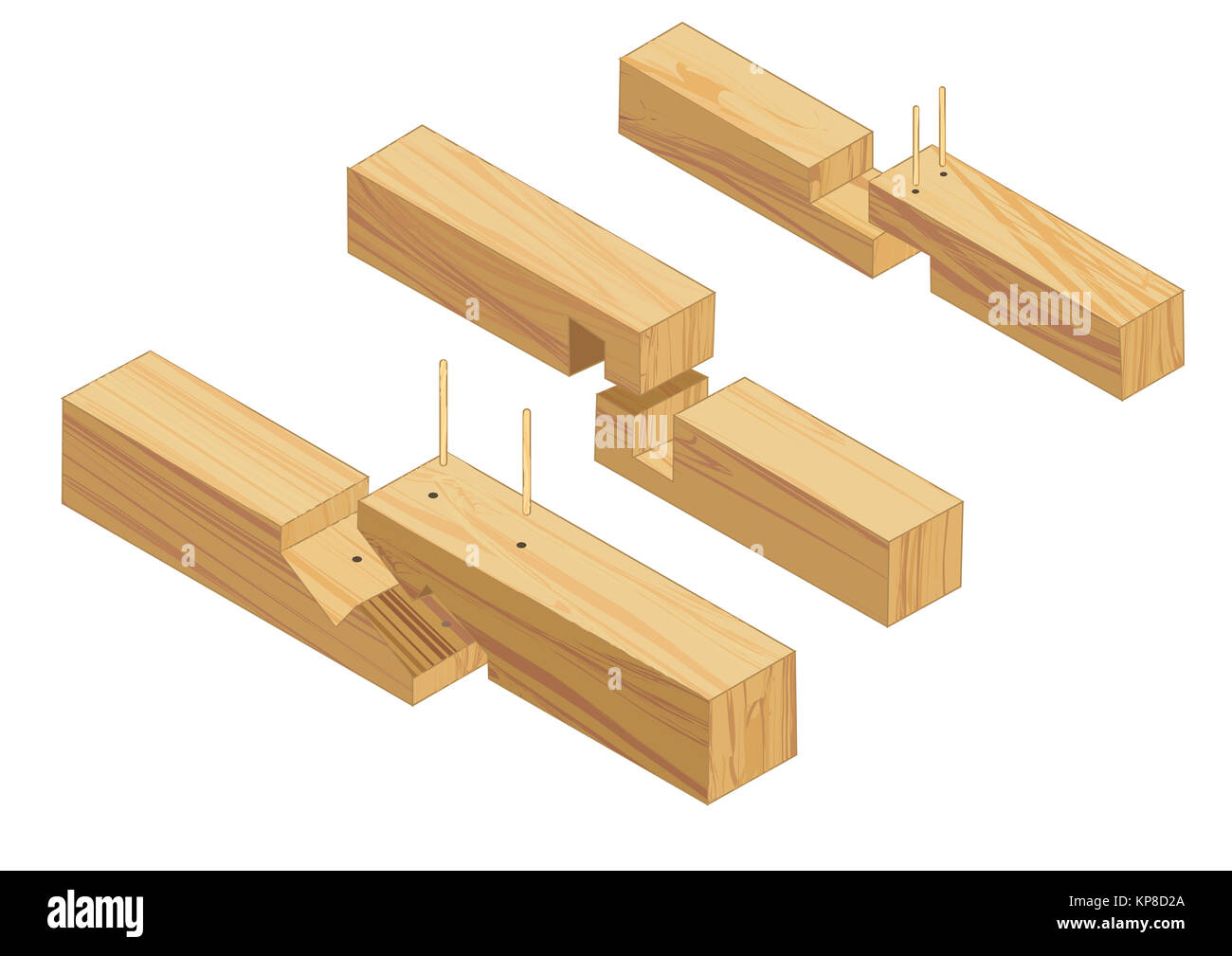 Tischlerei Anschlüsse 2 Stockfoto