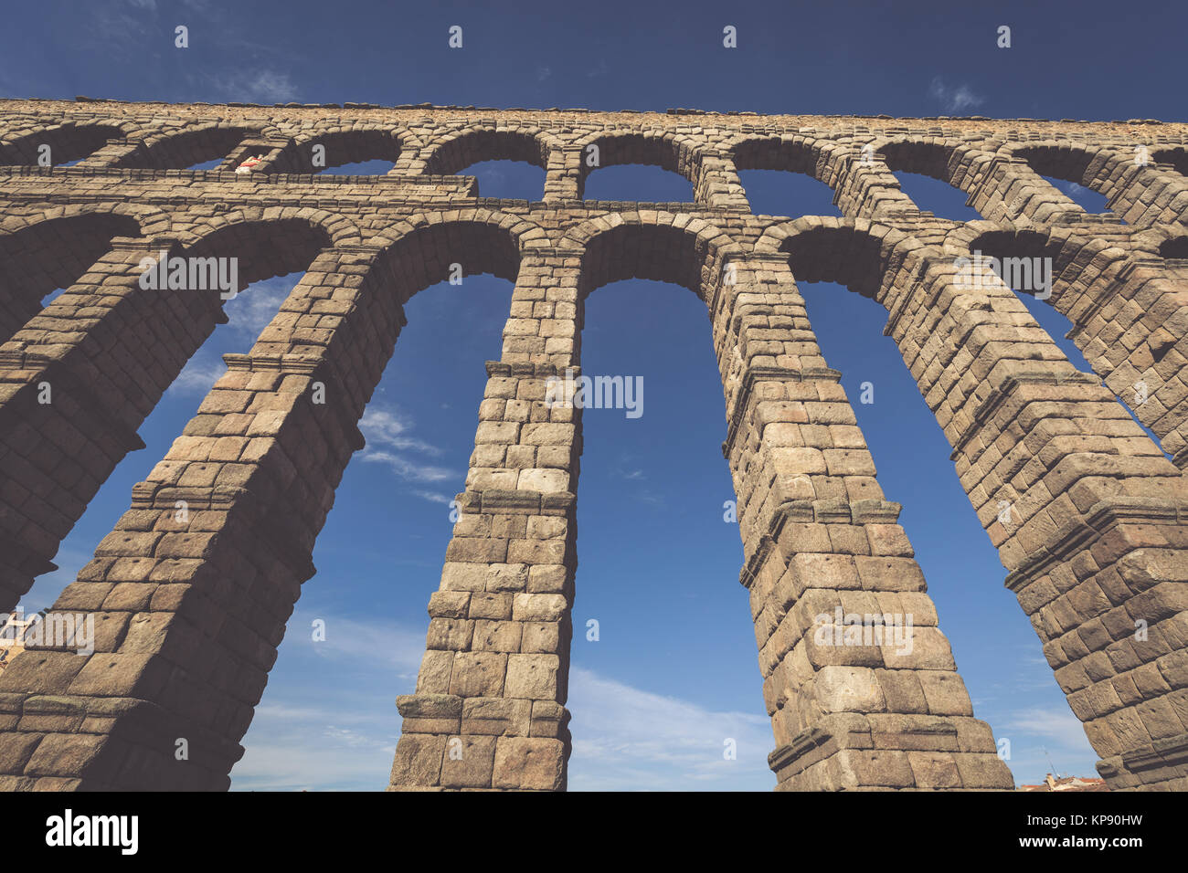 Die berühmten antiken Aquädukt in Segovia Castilla y leÃ³n, Spanien Stockfoto