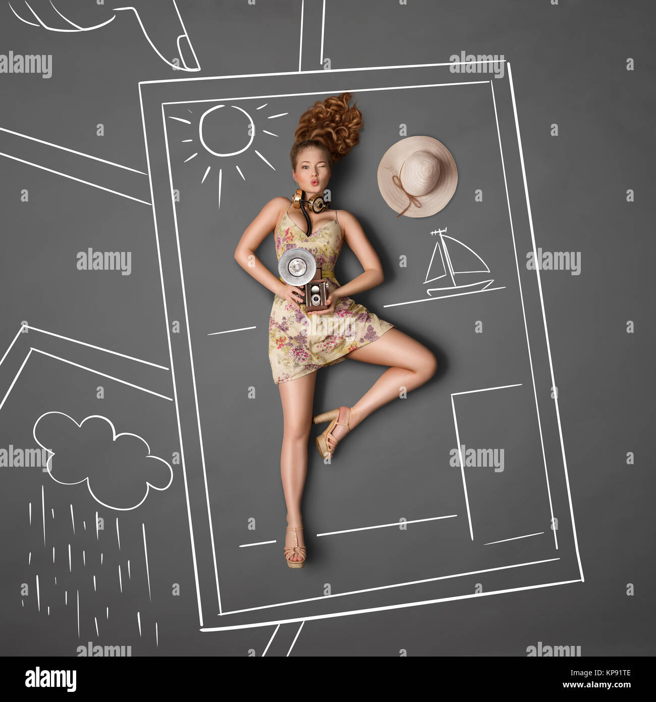 Hut und Flash. Stockfoto