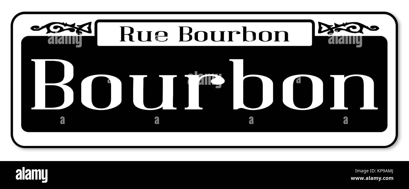 Rue Bourbon Street Sign Stockfoto