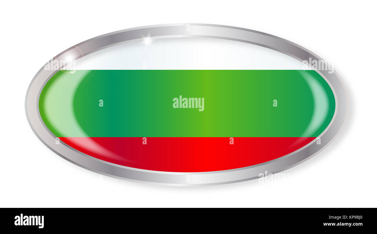 Bulgarien Fahne ovale Schaltfläche " Stockfoto