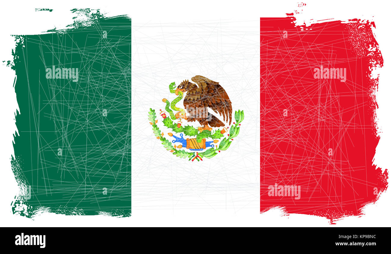 Mexikanische Flagge Grunge Stockfoto