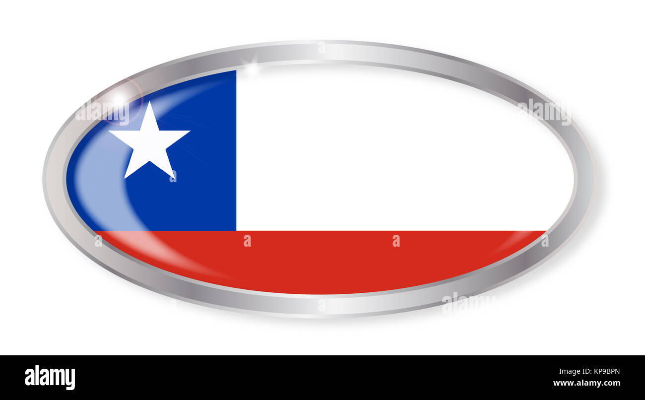 Chile Fahne ovale Schaltfläche " Stockfoto