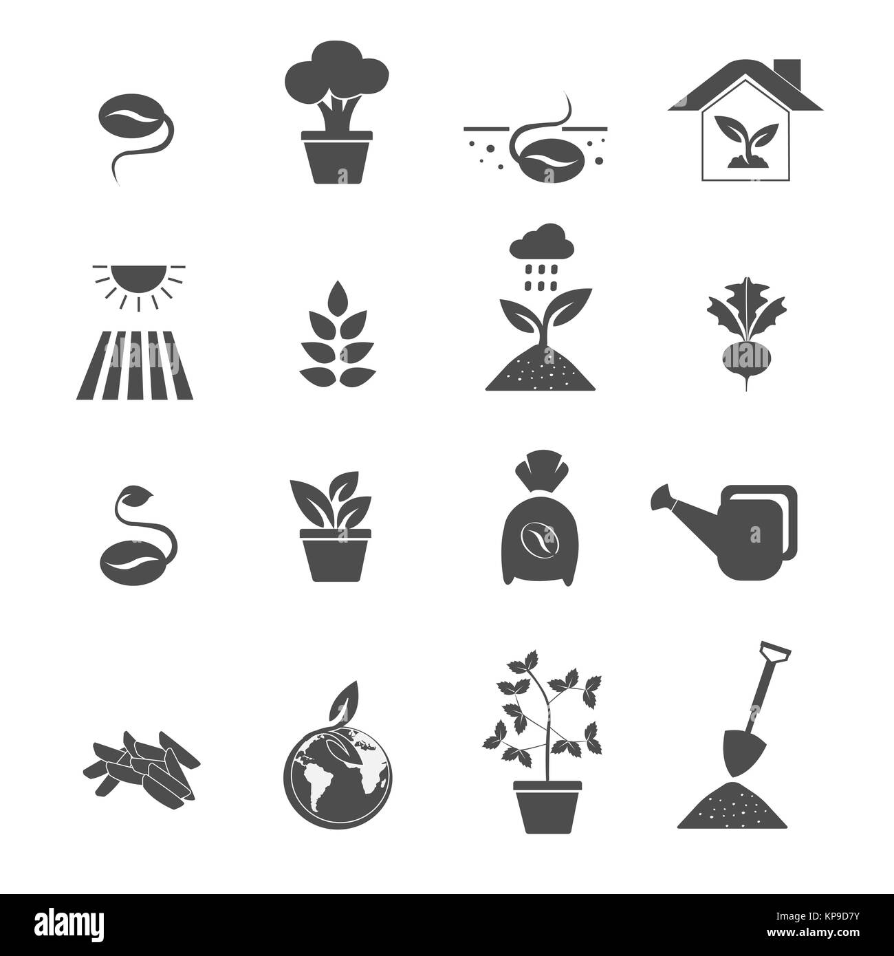 Garten- und Farmsymbole setzen Vektor Stockfoto