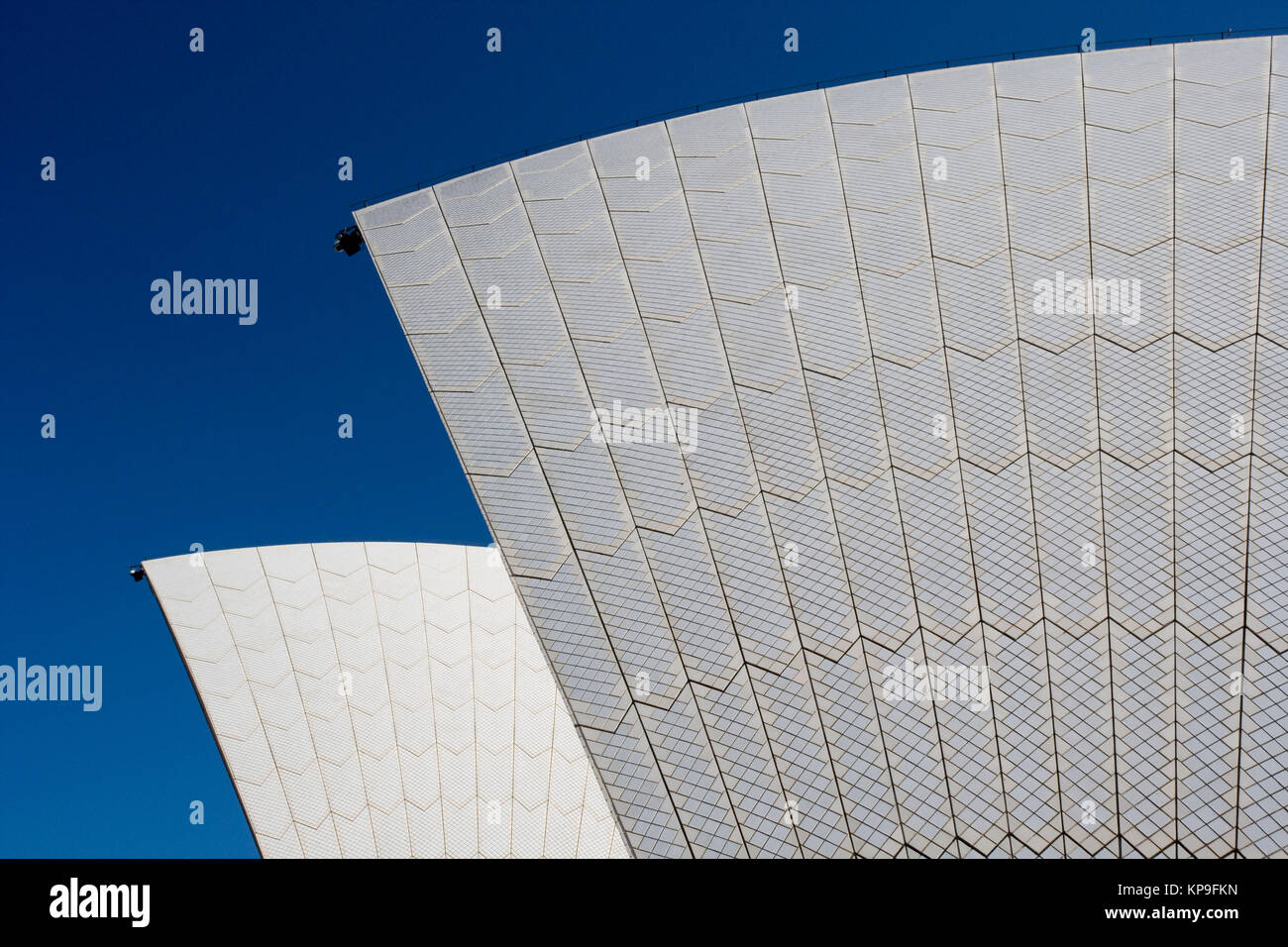 Details der Dachkonstruktion des Sydney Opera House in Sydney in New South Wales, Australien. Stockfoto