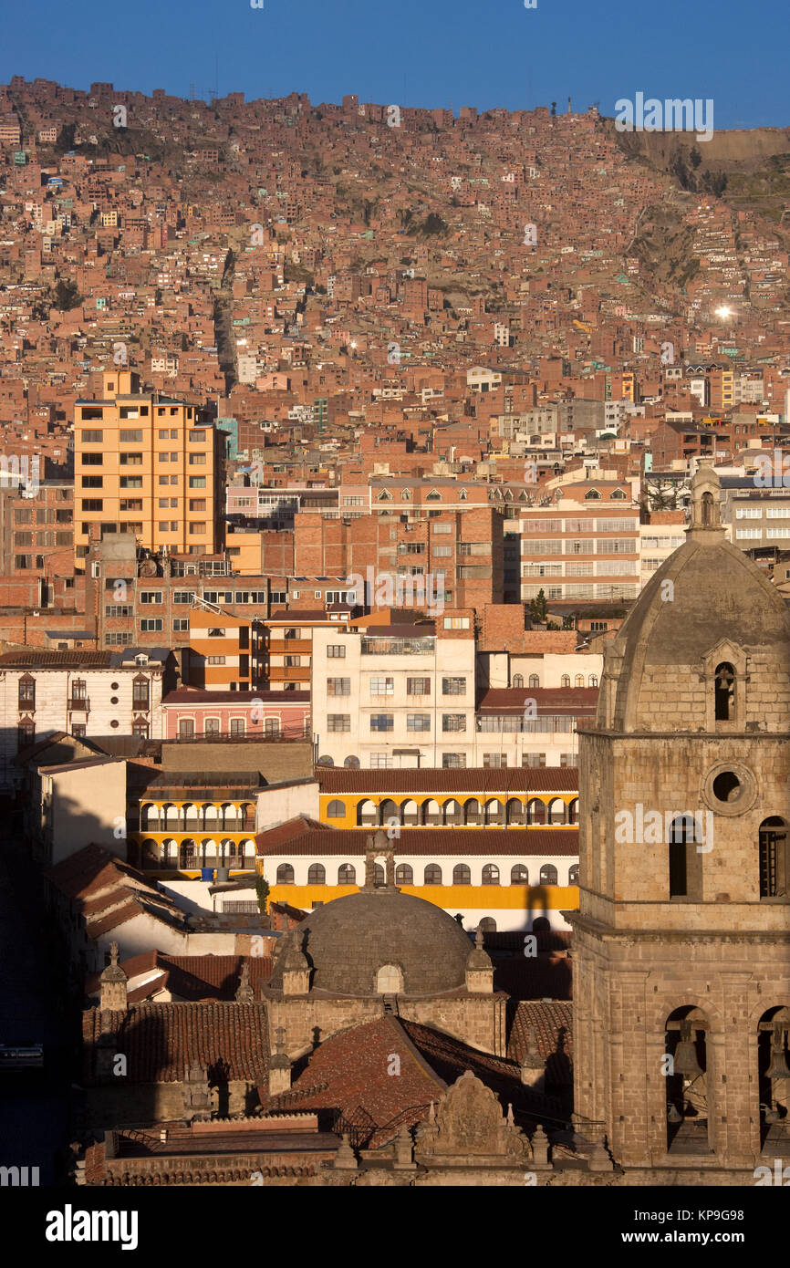 Der überfüllten Stadt La Paz in Bolivien, Südamerika Stockfoto
