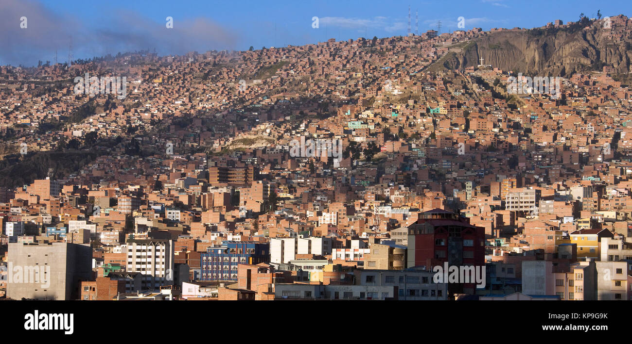 Der überfüllten Stadt La Paz in Bolivien, Südamerika. Stockfoto