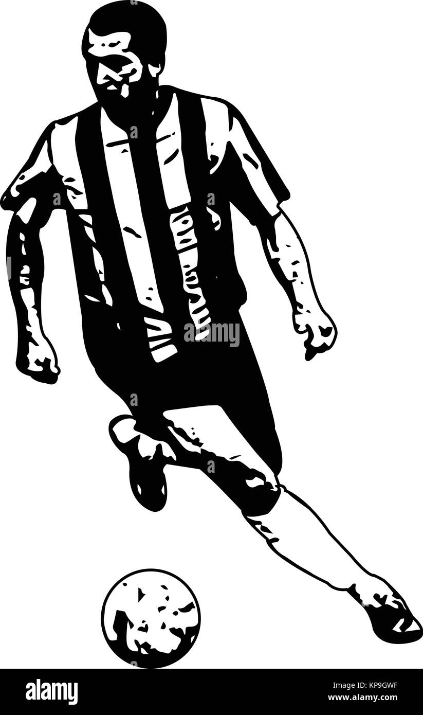 Fußball-Spieler Skizze Illustration - Vektor Stock Vektor