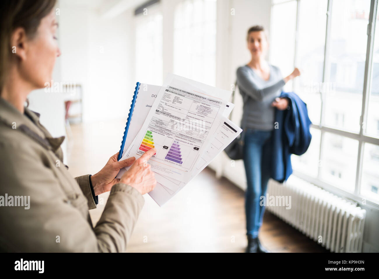 Diagnose der Energieeffizienz. Stockfoto