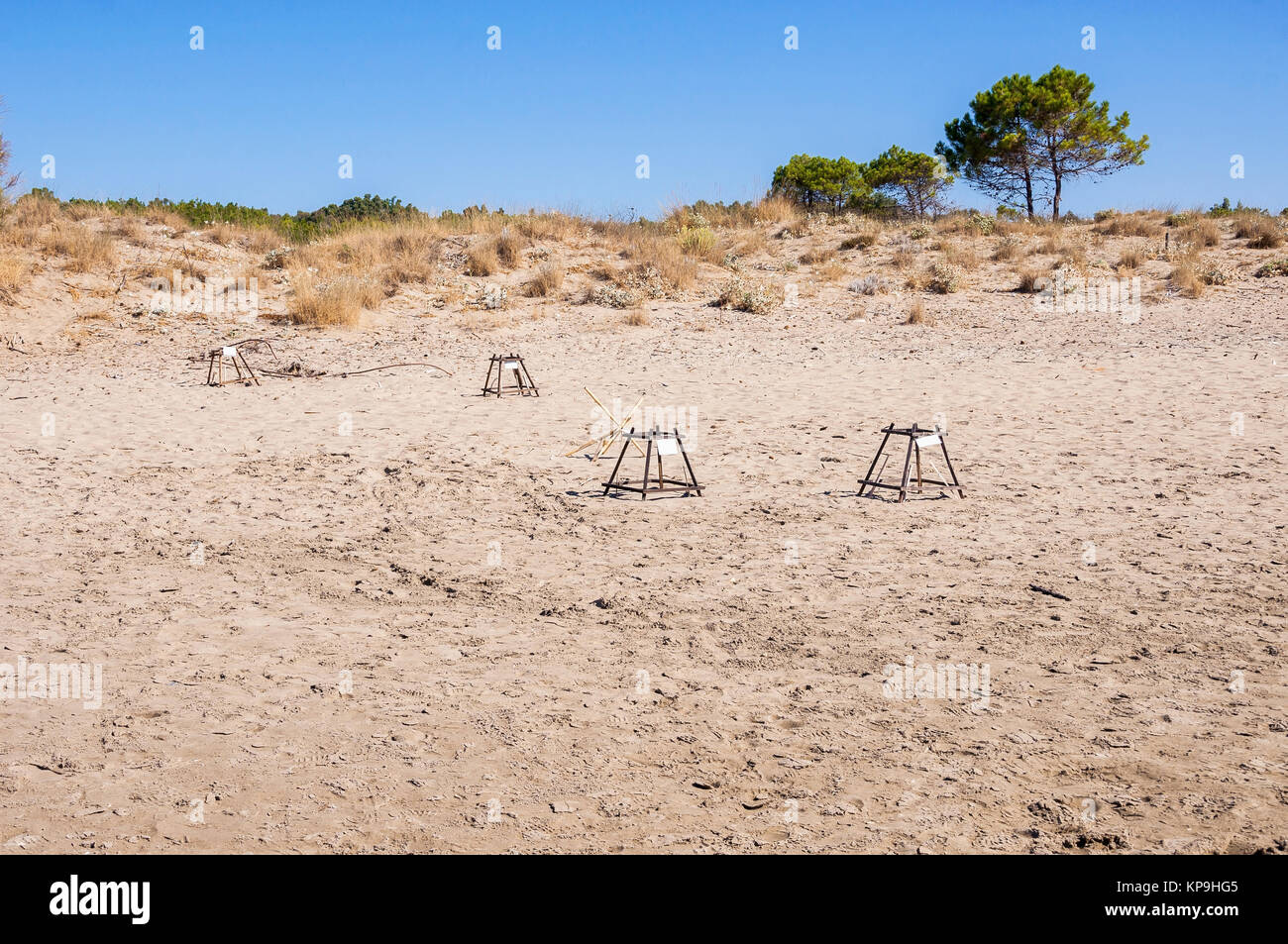 Sea turtle Nistplatz auf Zakynthos Stockfoto