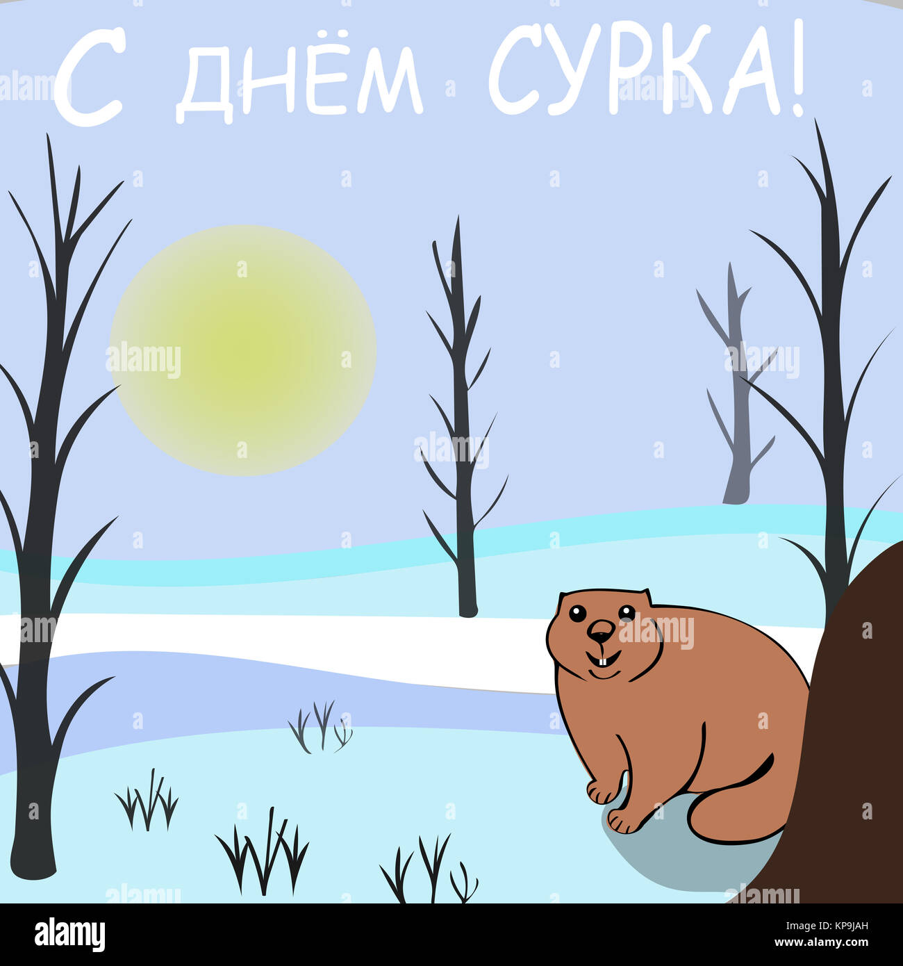 Glücklich Und täglich grüßt das Murmeltier Stockfoto