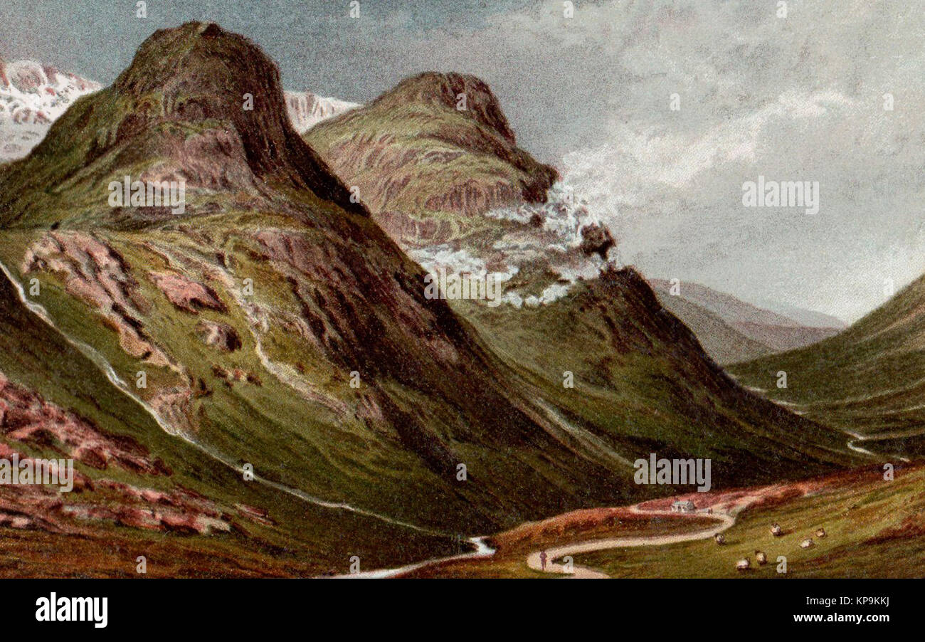 Glencoe, Schottland, viktorianischen Abbildung Stockfoto