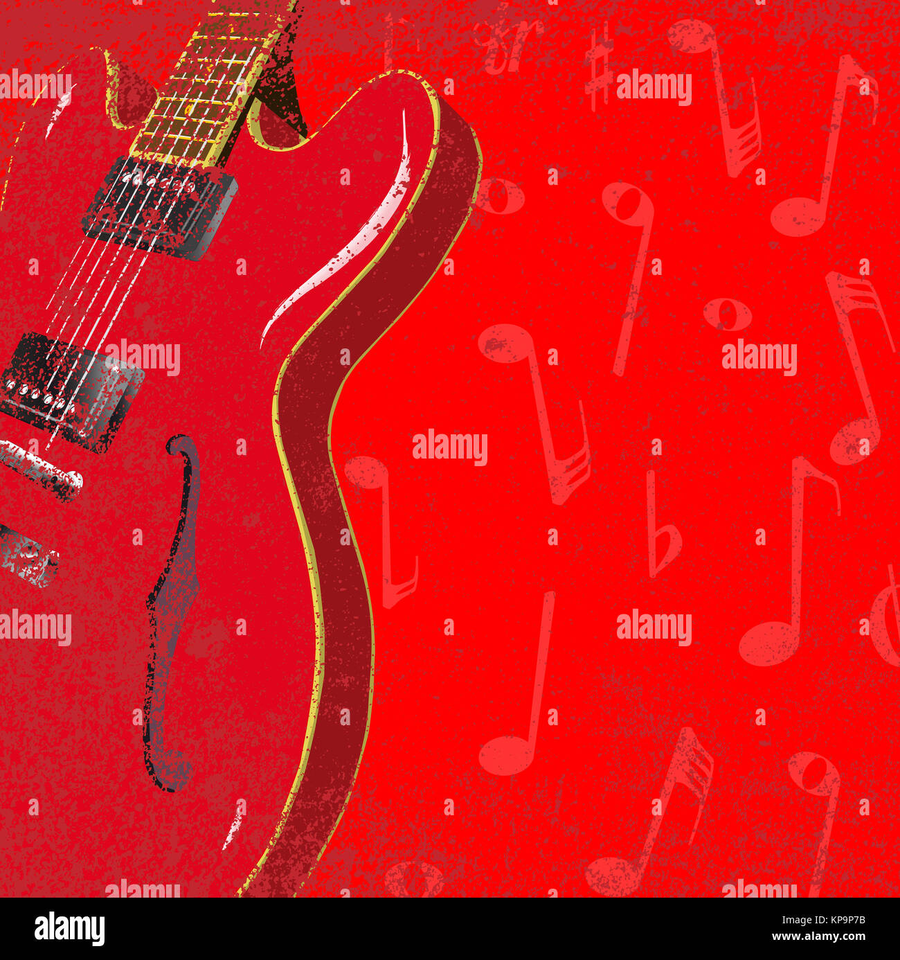 Rote Gitarren-Hintergrund Stockfoto