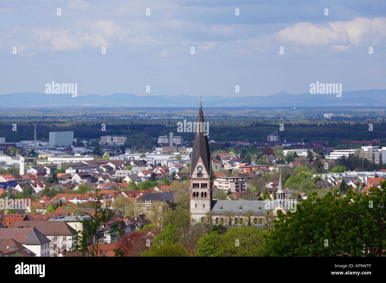 Panoramablick auf Ettlingen Stockfoto