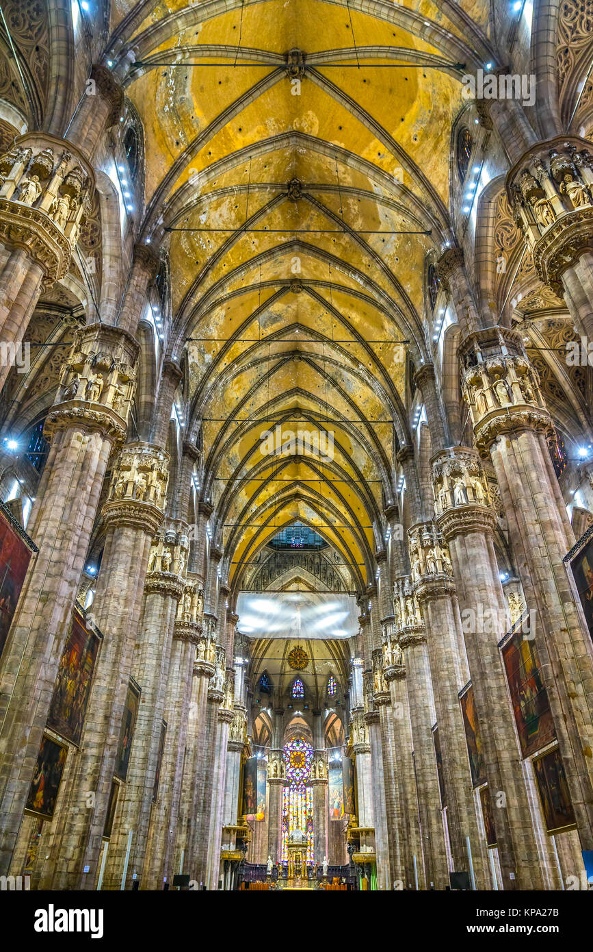 Mailand, Italien - 24. Oktober 2017: Einrichtung der Mailänder Dom (Duomo di Milano). Mailänder Dom ist die größte Kirche in Italien und der 5. größte i Stockfoto