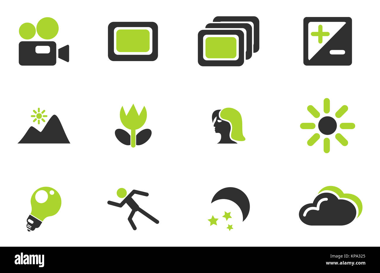 Modi des Foto-Silhouette-Icons Stockfoto