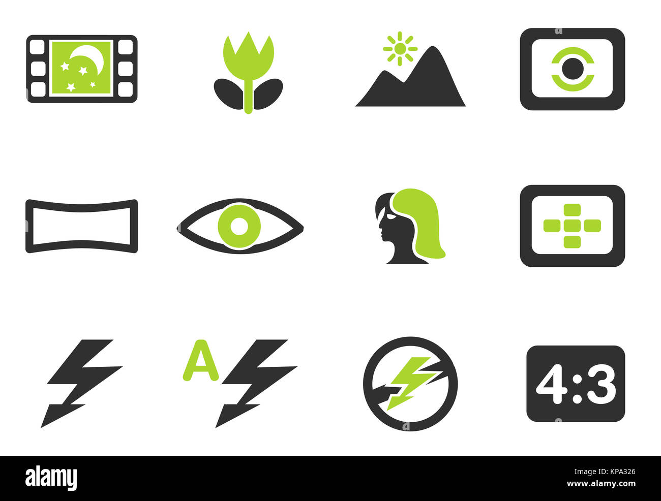 Modi des Foto-Silhouette-Icons Stockfoto