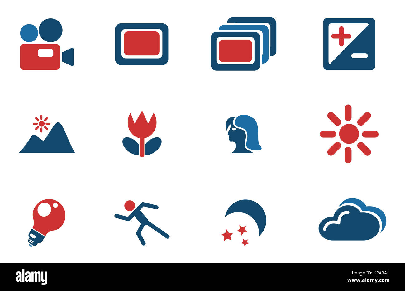 Modi des Foto-Silhouette-Icons Stockfoto