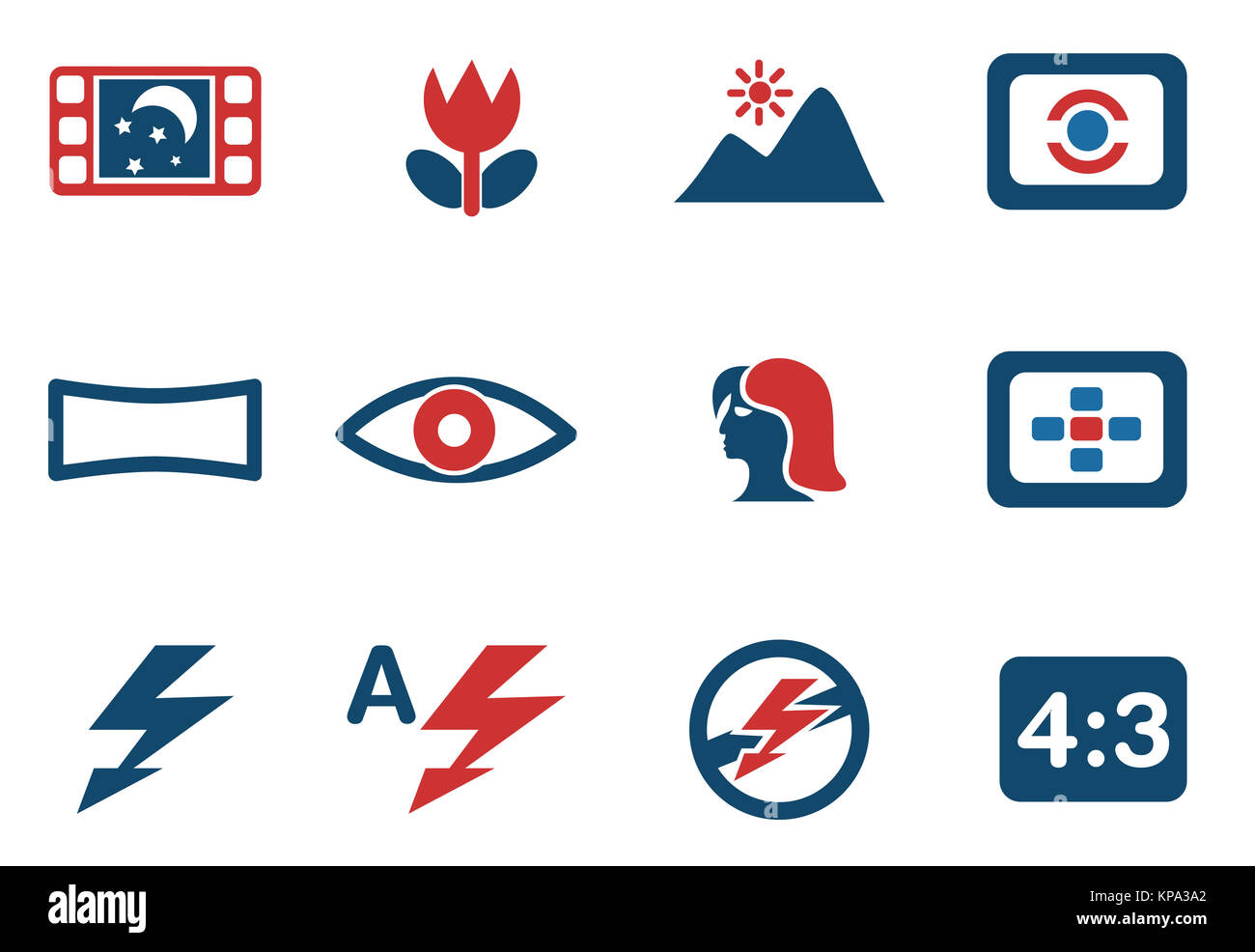 Modi des Foto-Silhouette-Icons Stockfoto