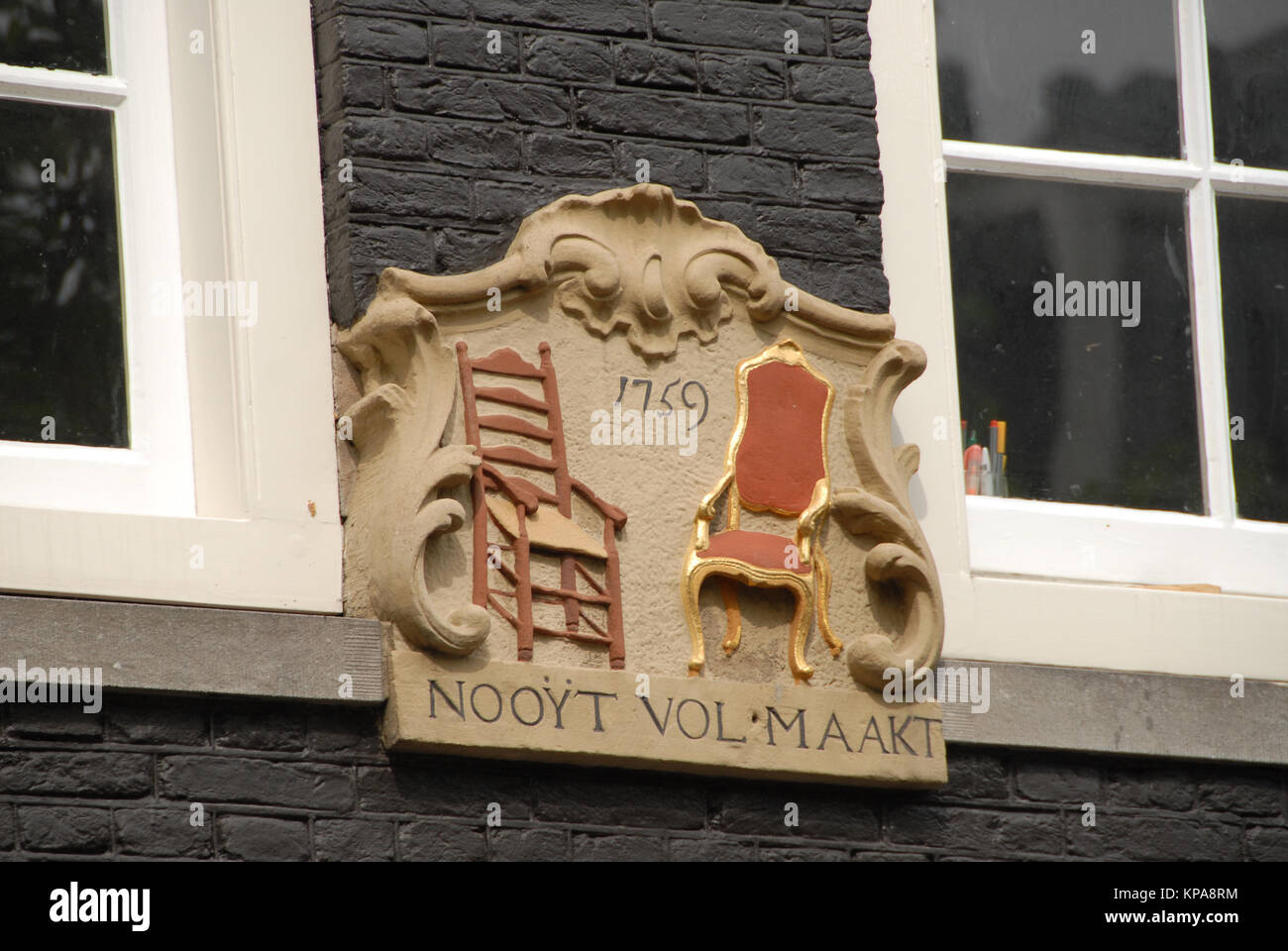 Amsterdam House Zeichen Stockfoto