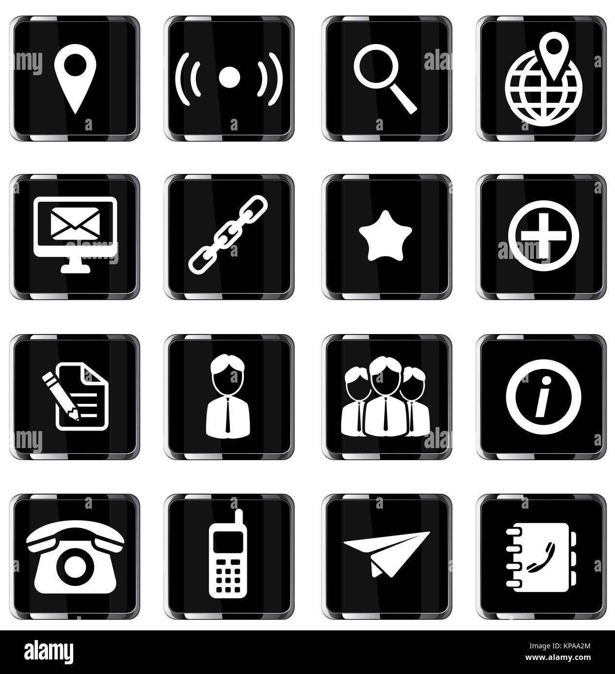 Kontakte einfach Symbole Stockfoto