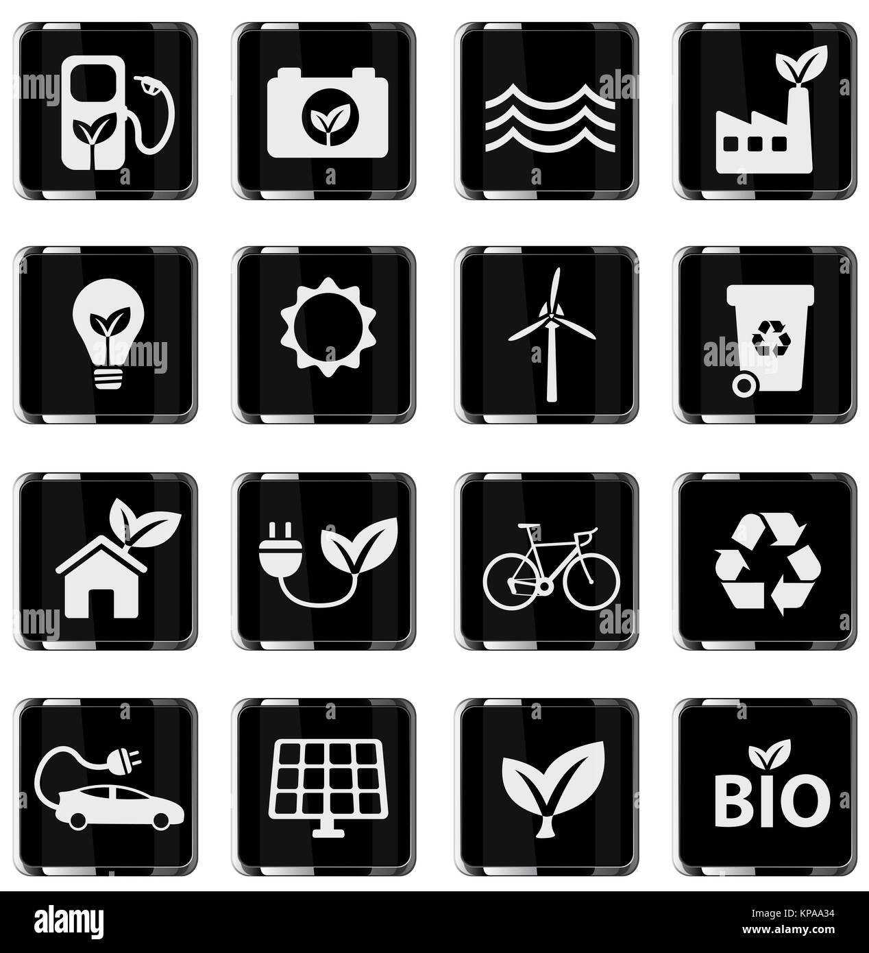 Alternative Energien einfach Symbole Stockfoto