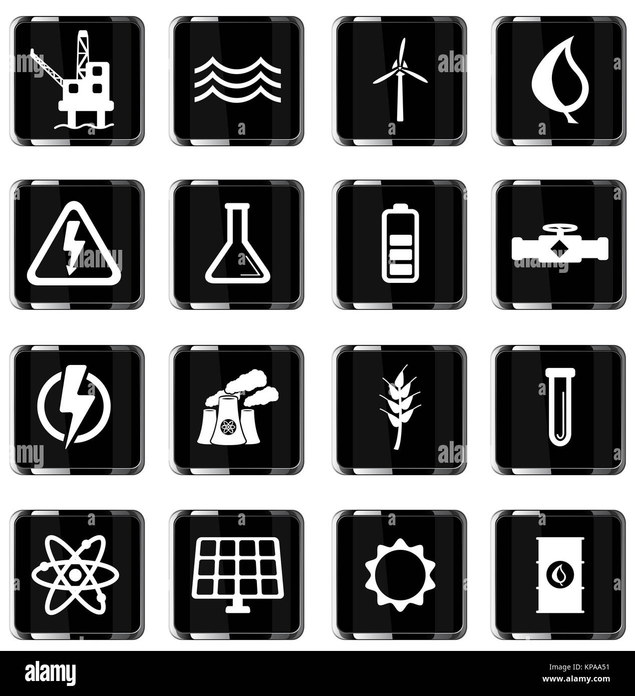 Bei der Stromerzeugung einfach Symbole Stockfoto
