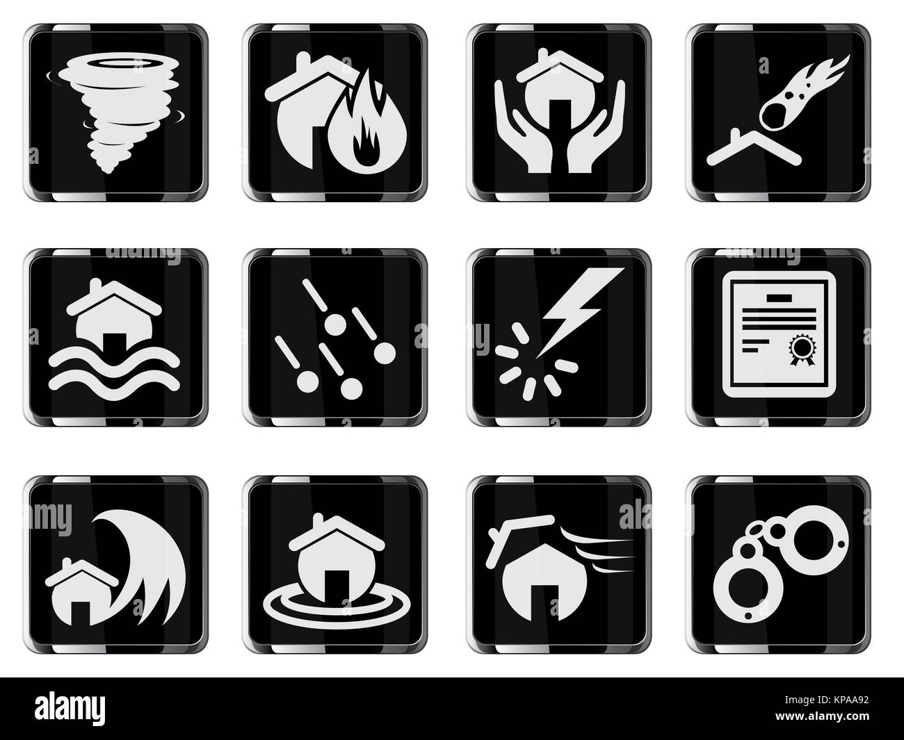 Home Versicherung Icons Stockfoto