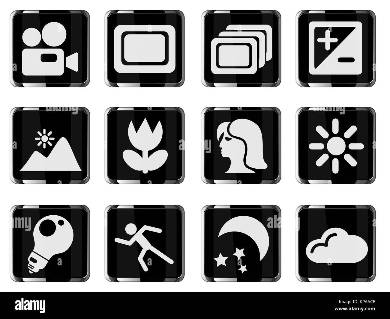 Modi des Foto-Silhouette-Icons Stockfoto