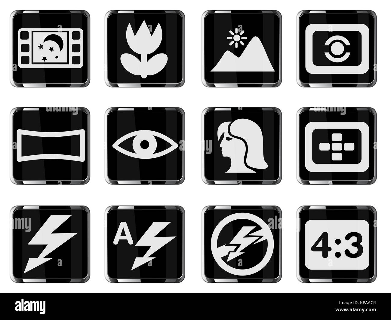 Modi des Foto-Silhouette-Icons Stockfoto