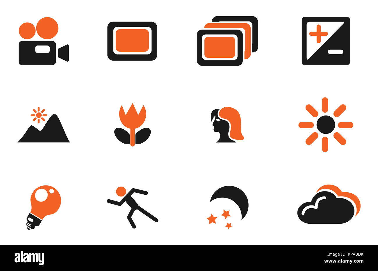 Modi des Foto-Silhouette-Icons Stockfoto