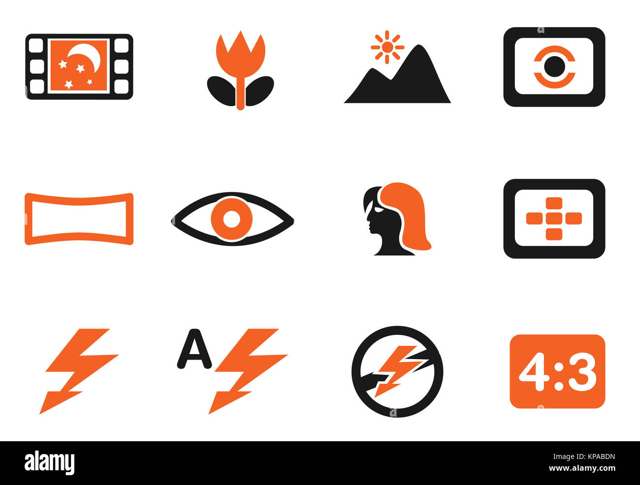 Modi des Foto-Silhouette-Icons Stockfoto