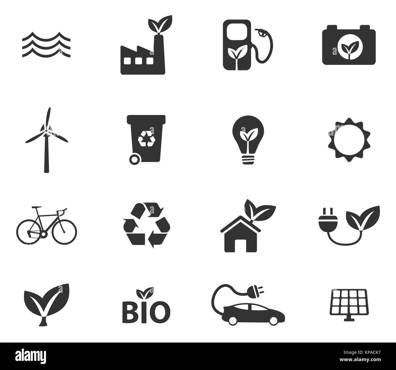 Alternative Energien einfach Symbole Stockfoto